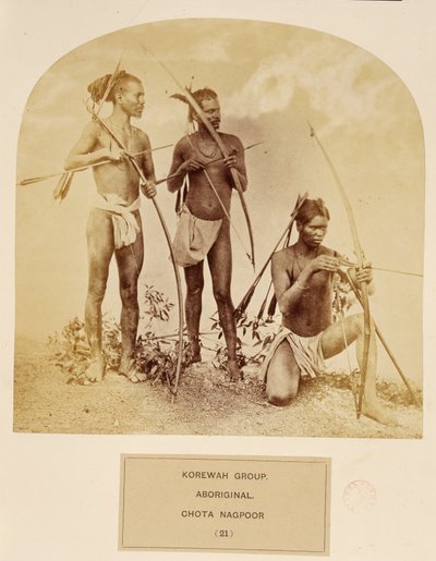 Korewah Group, Aboriginal, Chota Nagpoor, from The People of India, by J. Forbes Watson, published 1868 by English Photographer